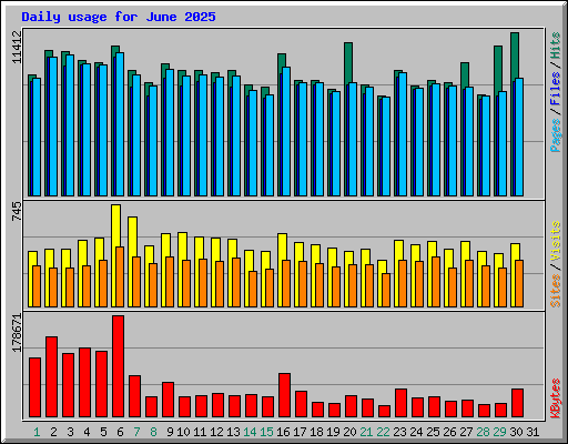 Daily usage for June 2025